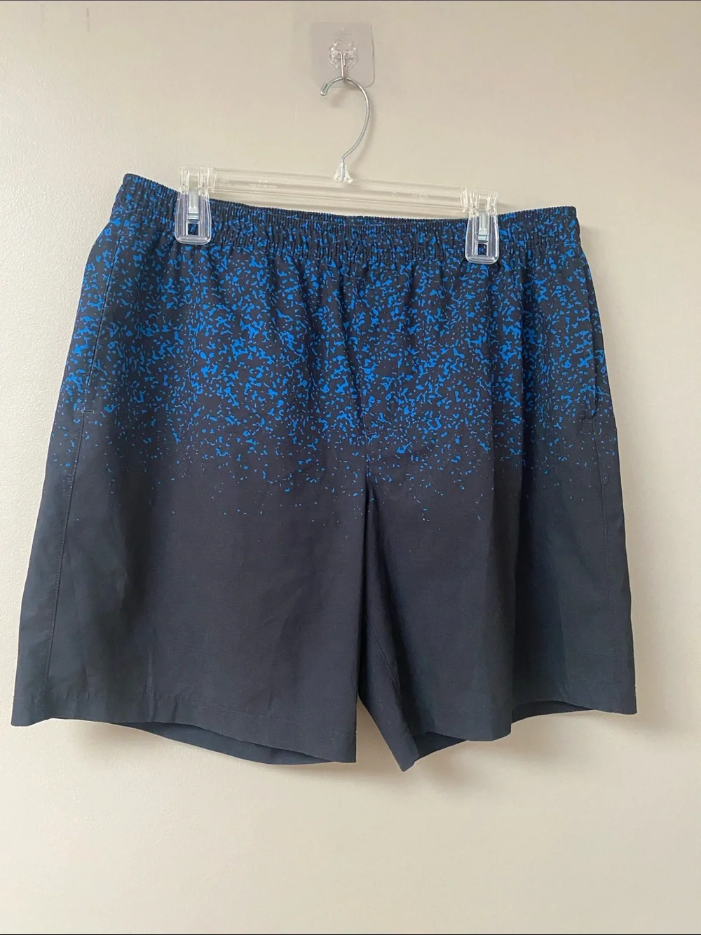 chubbies Black Swim Trunks with Blue Speckle 7” inseam 2XL